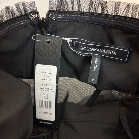 BCBGMAXAZRIA Corset Tulle Gown in Black Size 2 - Picture 7 of 12